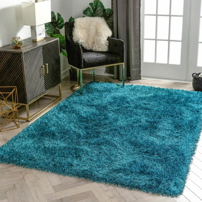 Well Woven Kuki Shag Teal Area Rug & Reviews | Wayfair